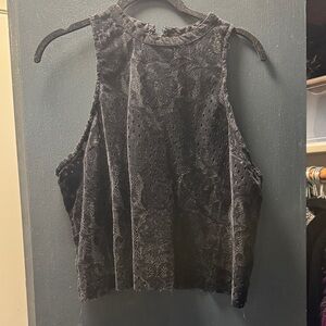 Free People Black Lace Sleeveless tank crop top